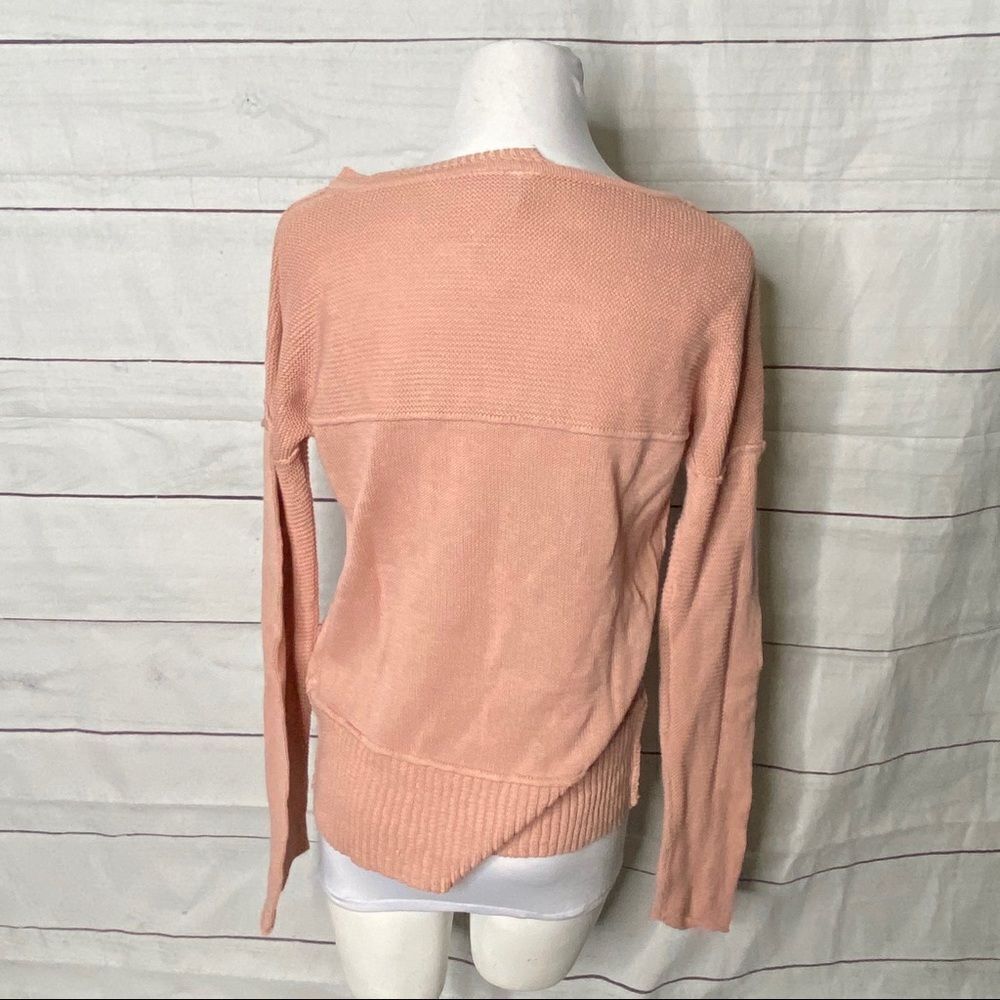 murmur dusty pink scoop neck sweater large linen - Picture 7 of 8